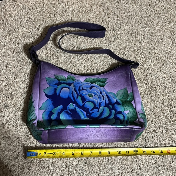 Anuschka Medium Shoulder Hobo - Precious Peony Eggplant - Picture 2 of 12